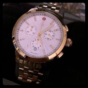 MICHELE UPTOWN DIAMOND DIAL GOLD-TONE LADIES WATCH